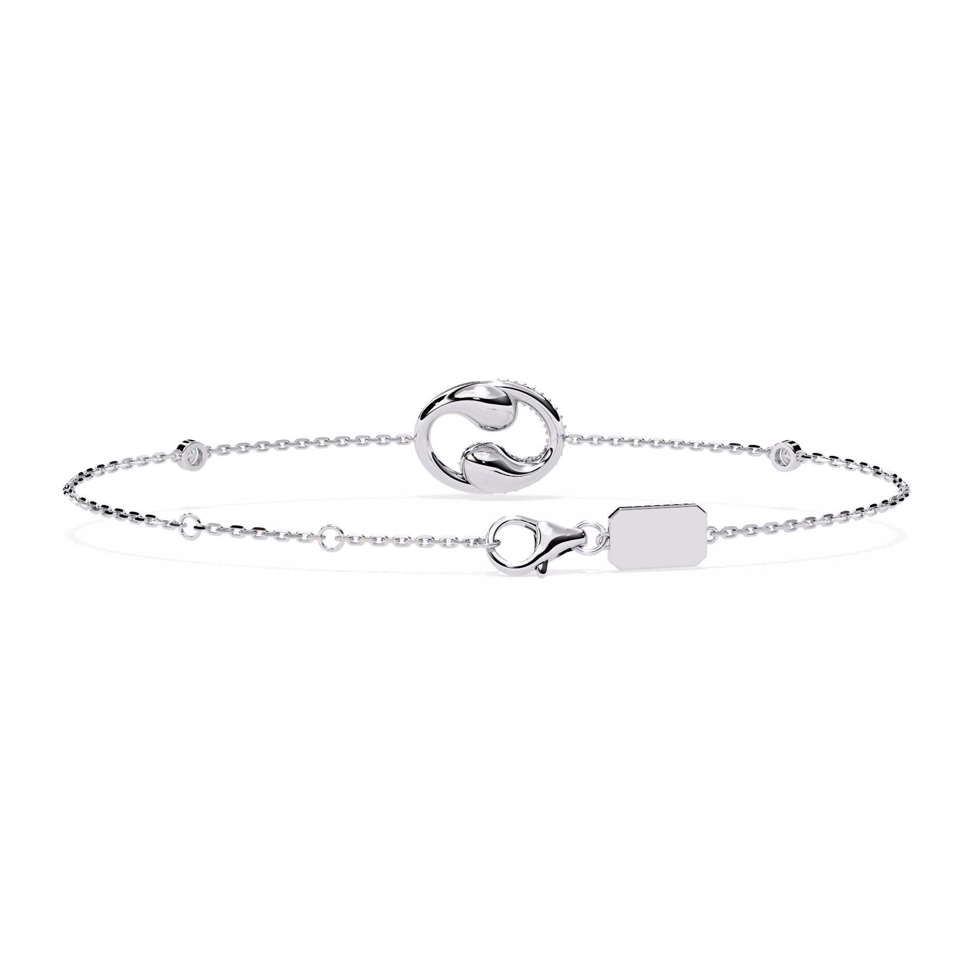 Solitairekart 0.29ct Celestial Crescent Natural Diamond Bracelet-HI Color, VS-SI Clarity